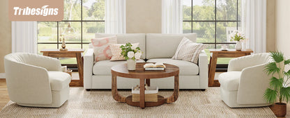 Table basse Chloé — bois, design contemporain, rangement intégré, 2 niveaux