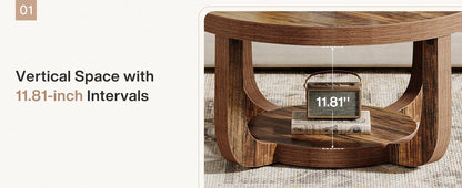 Table basse Chloé — bois, design contemporain, rangement intégré, 2 niveaux