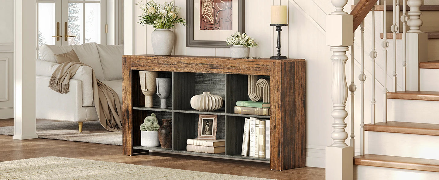 Console Antoine — bois, style industriel, rangement intégré