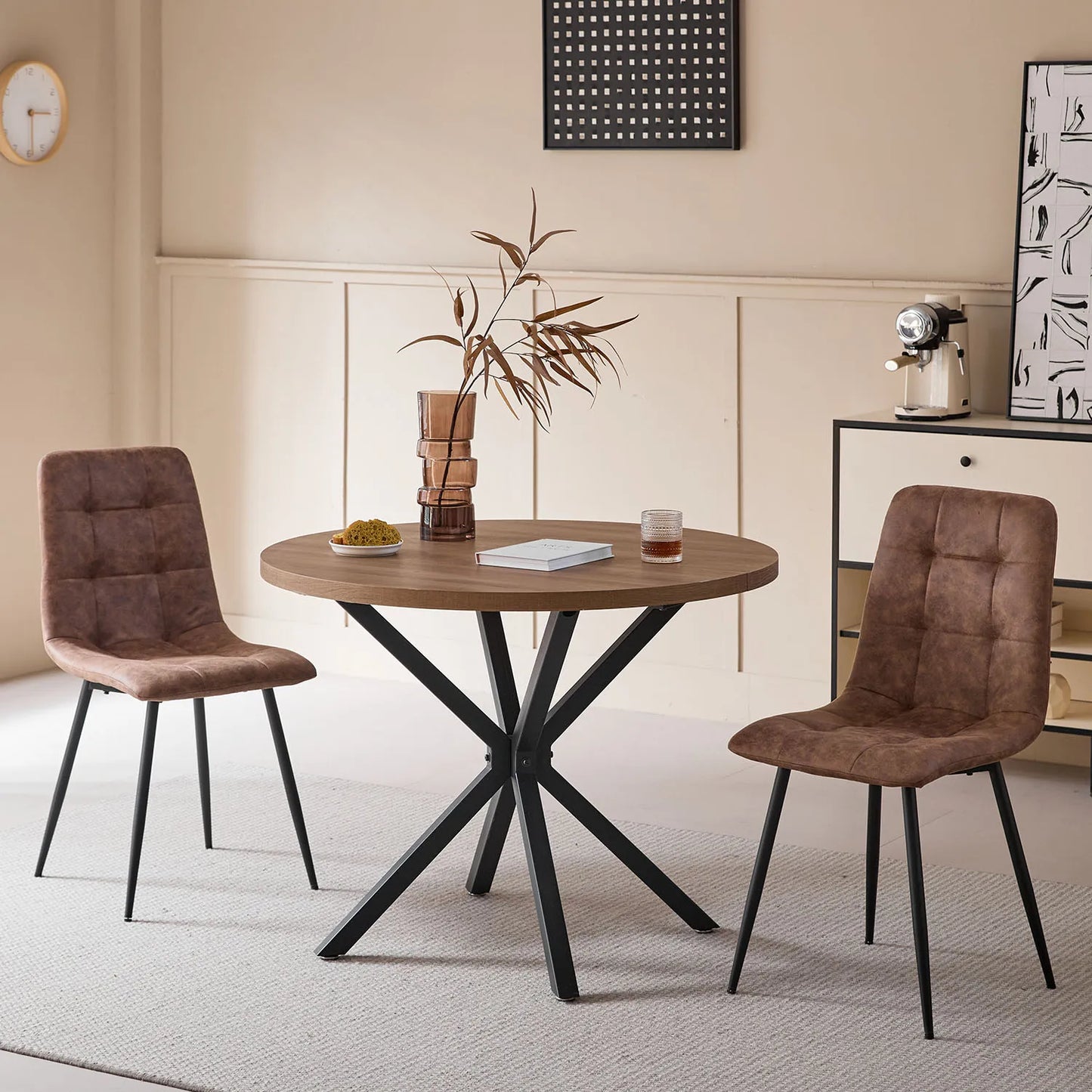 Chaise Armand — velours, métal, style rétro