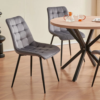 Chaise Florence — velours, métal, design contemporain, lot de 6
