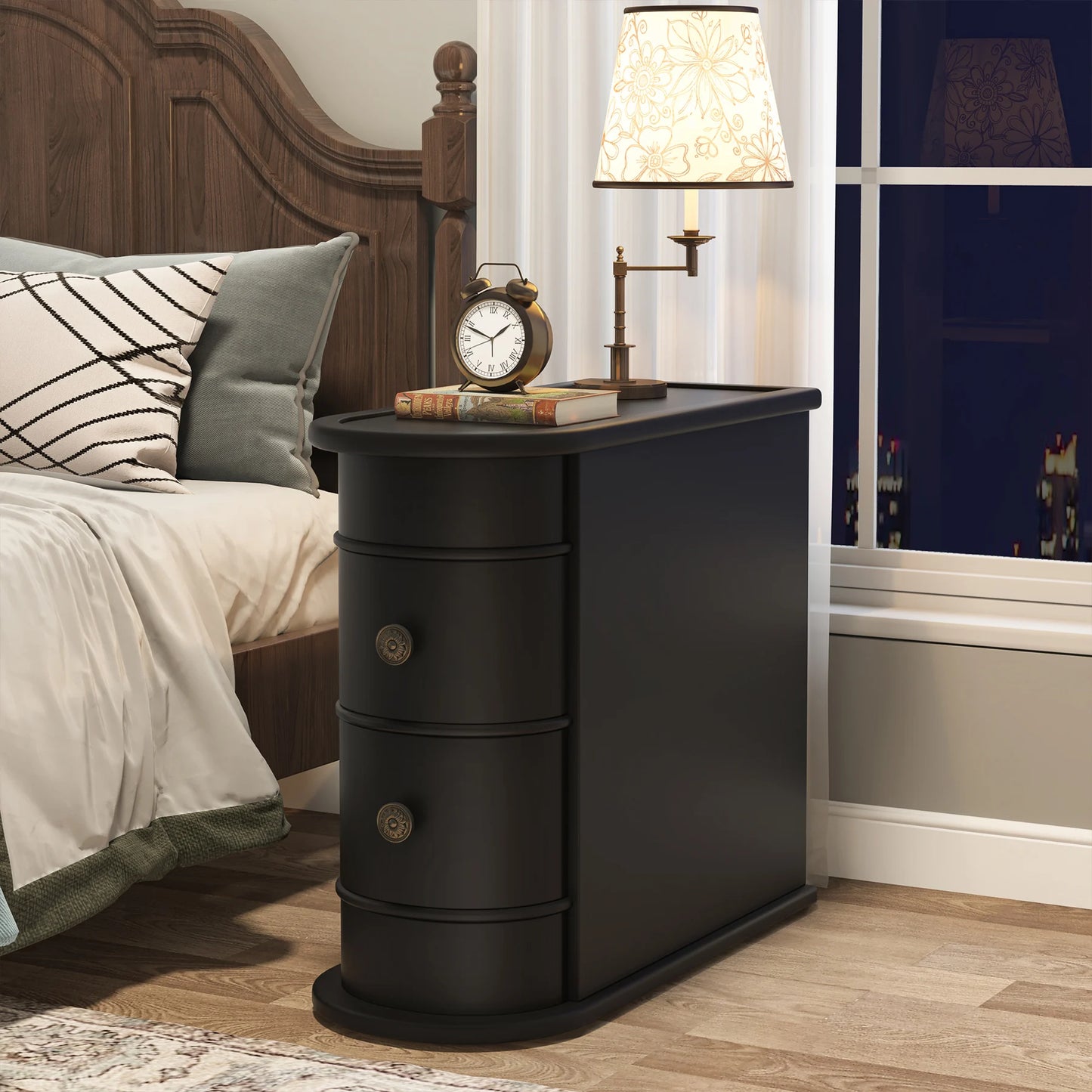 Table d'appoint Manon — bois massif, ronde