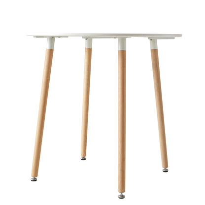 Table de salle à manger Coralie — finition blanche, bois massif, style nordique, ronde