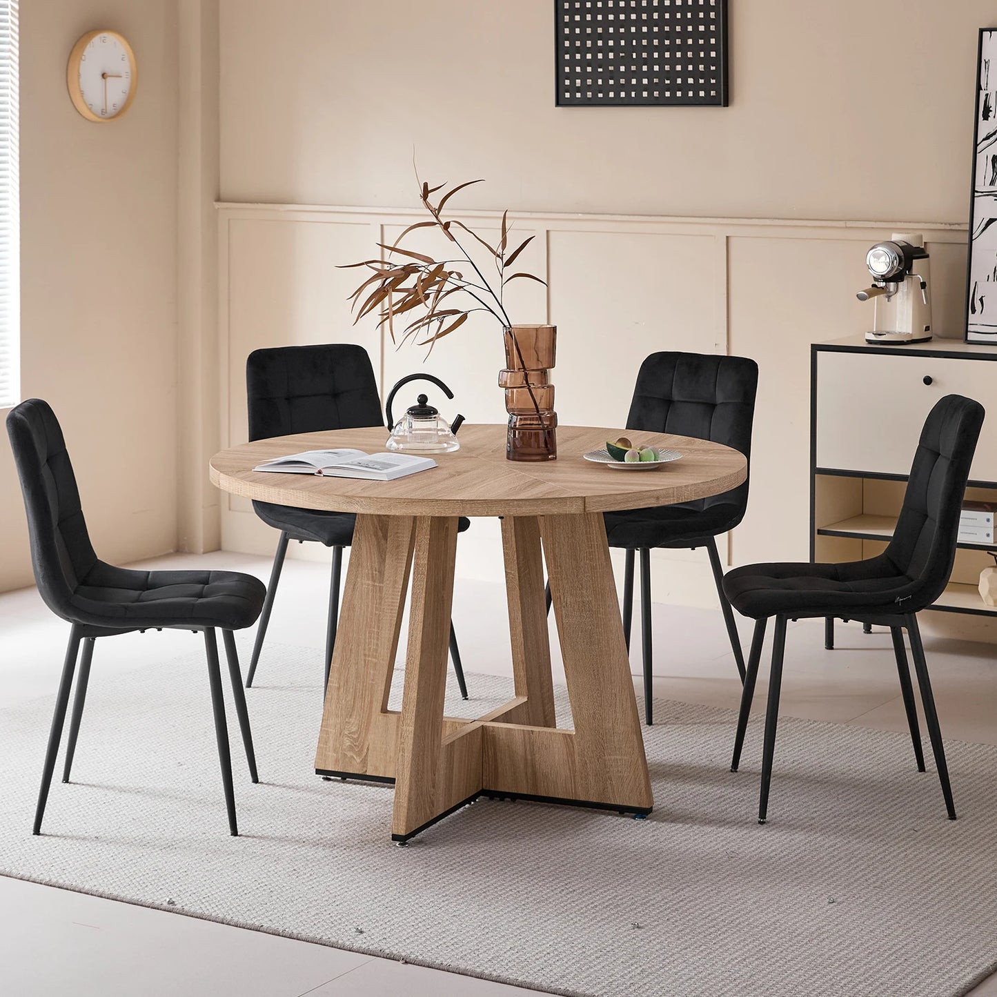 Chaise Tristan — velours, métal, lot de 6