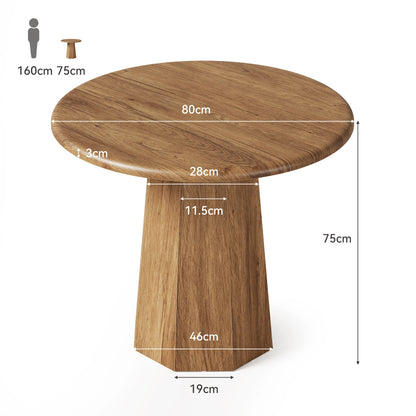 Table de salle à manger Ulysse — finition marron, ronde