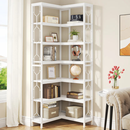 Bibliothèque Jocelyne — bois, métal, style industriel, 7 niveaux