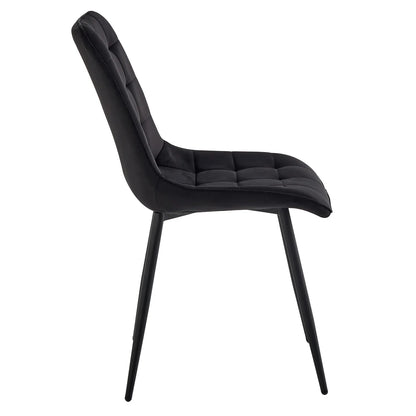 Chaise Florence — velours, métal, design contemporain, lot de 6