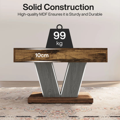 Table basse Léon — finition noir, bois, style rustique, carrée