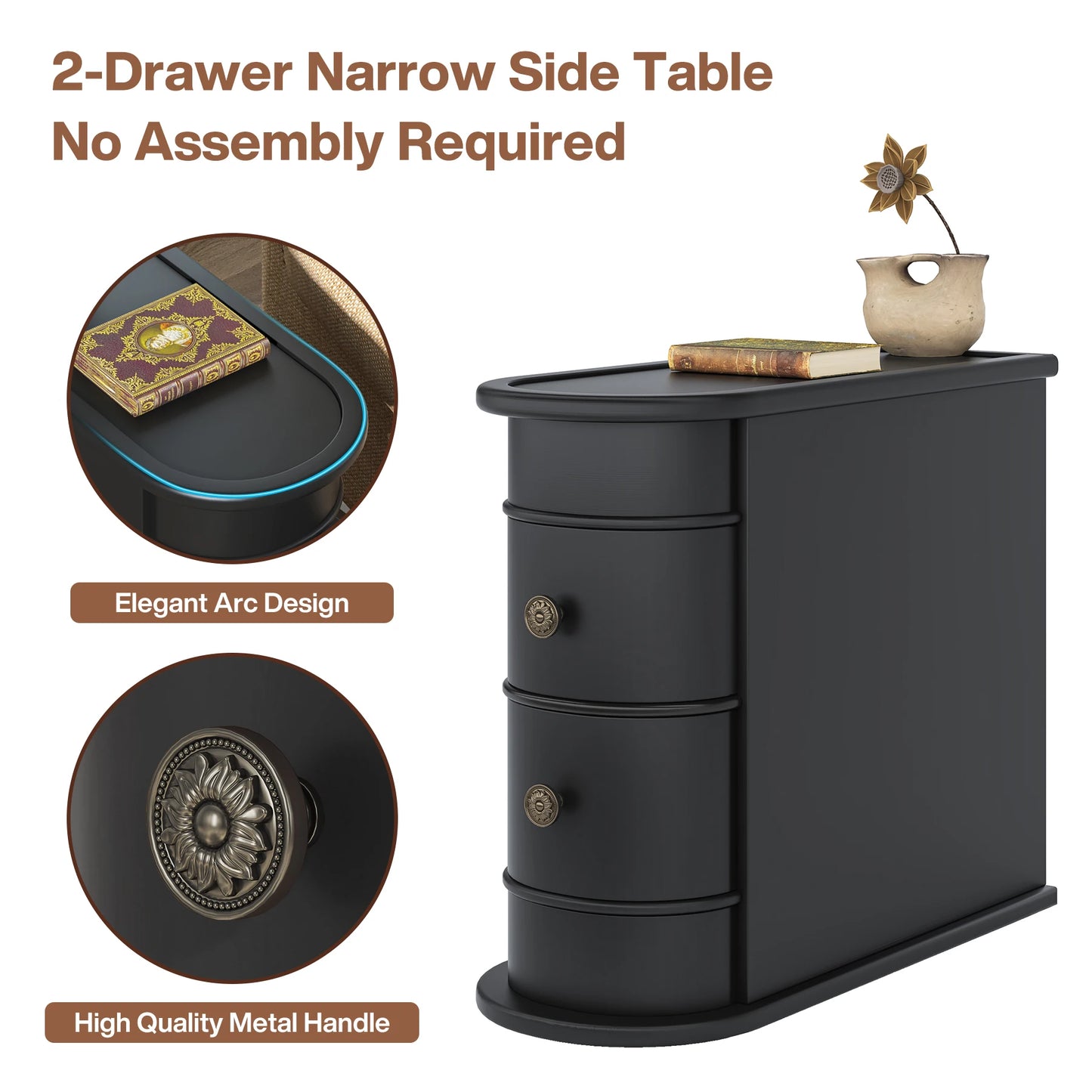 Table d'appoint Manon — bois massif, ronde