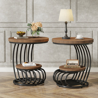 Table d'appoint Pénélope — finition dorée, marbre, design contemporain, rangement intégré