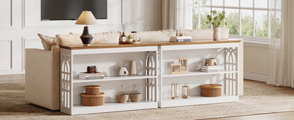 Console Sylvain — finition blanche, design contemporain, rangement intégré, 3 niveaux