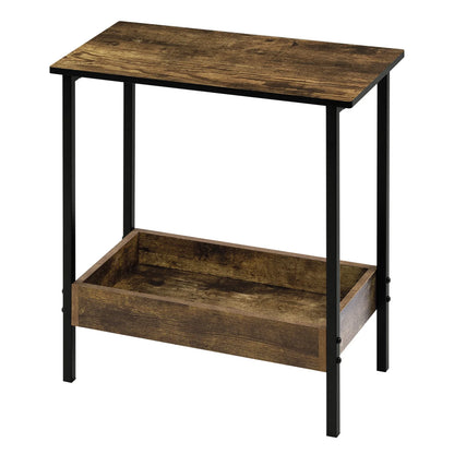 WOLTU Side Table Coffee Table with 2 Shelves Sofa Console Table with Storage Space for Corner Living Room Bedroom