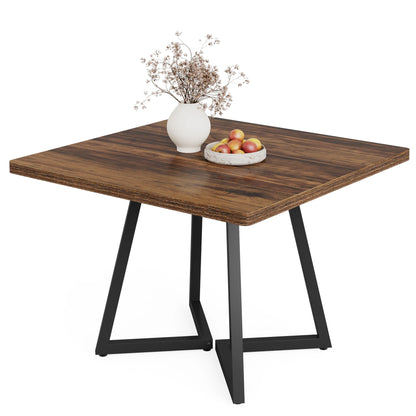 Table de salle à manger Astrid — bois, métal, style industriel, carrée