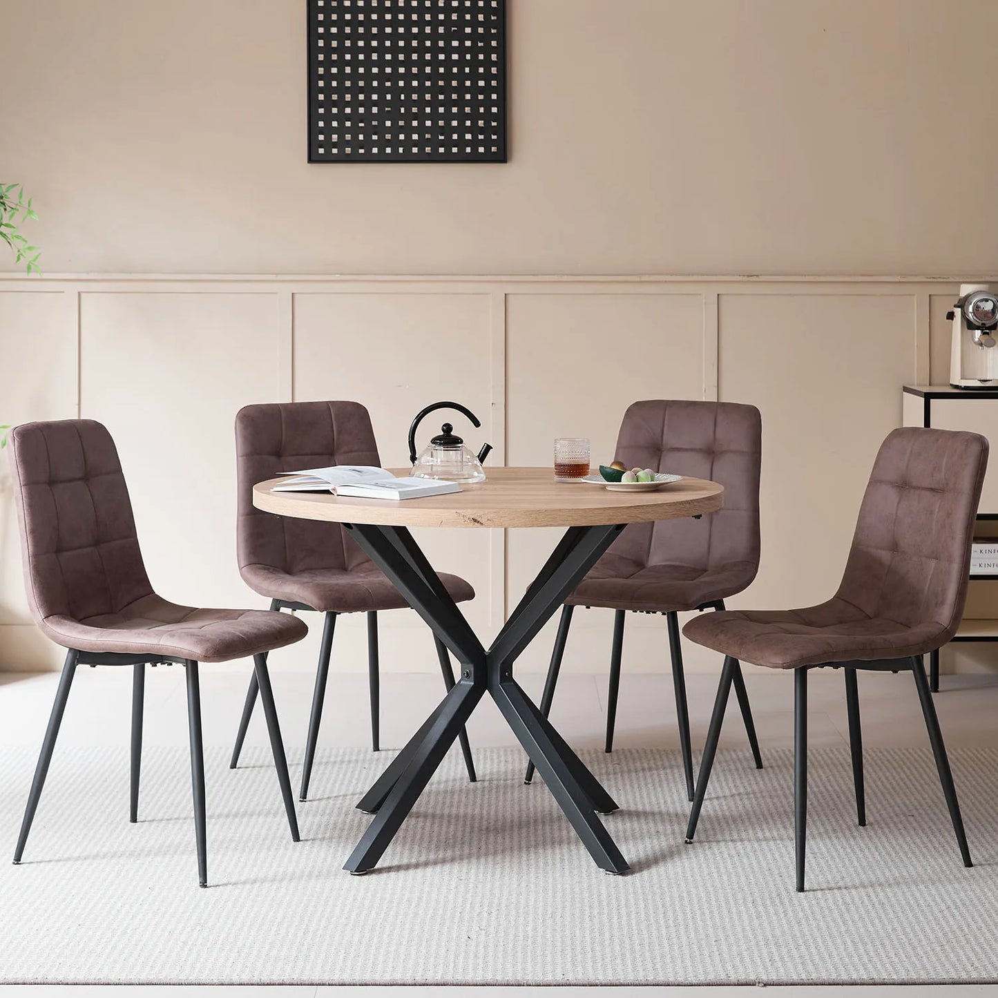 Chaise Armand — velours, métal, style rétro