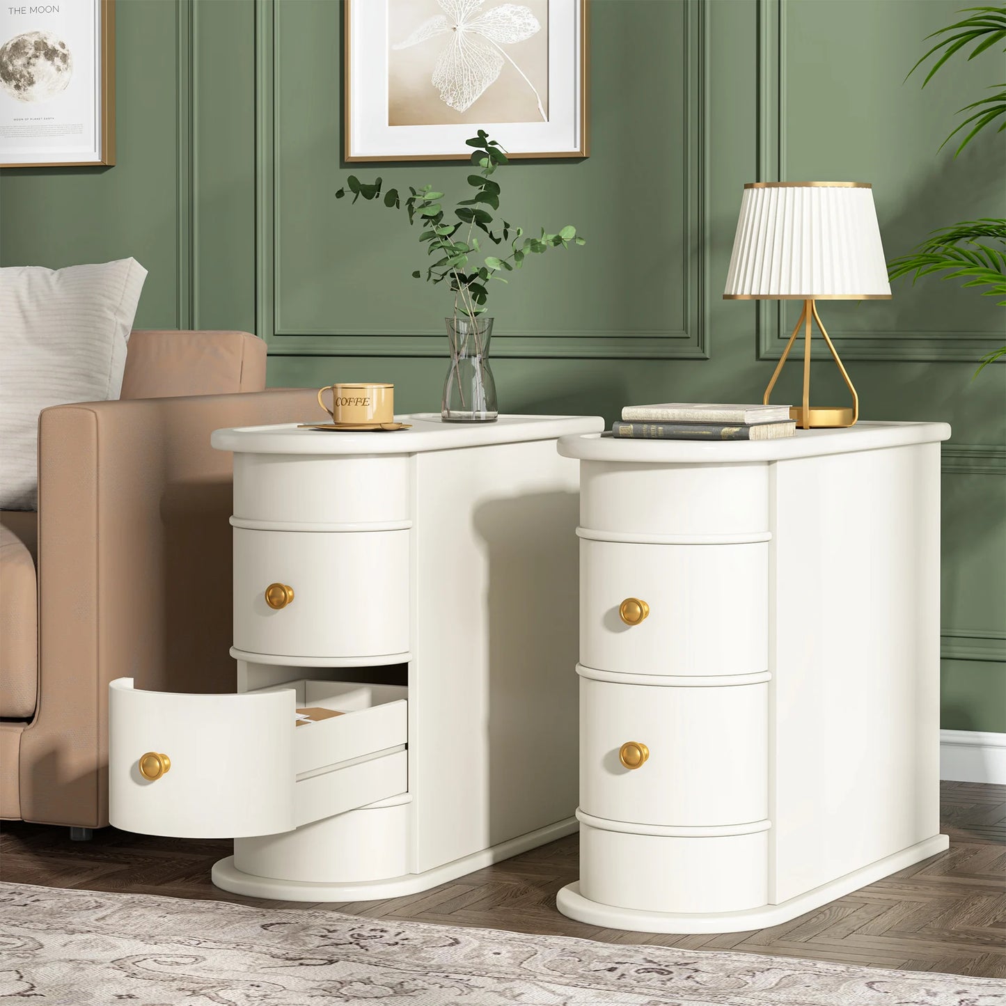 Table d'appoint Manon — bois massif, ronde