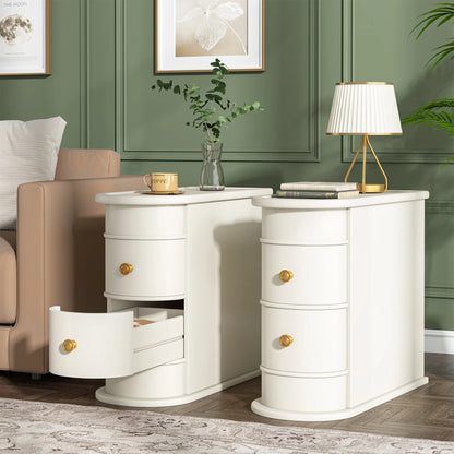 Table d'appoint Manon — bois massif, ronde