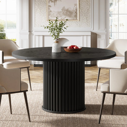 Table de salle à manger Jacinthe — finition noir, métal, ronde