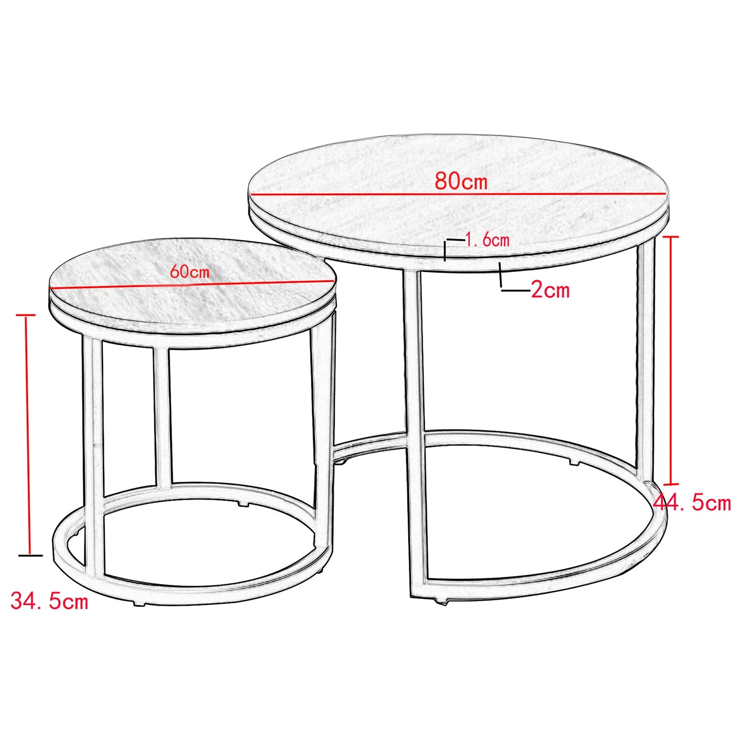 Table basse Luc — finition blanche, bois, marbre, métal