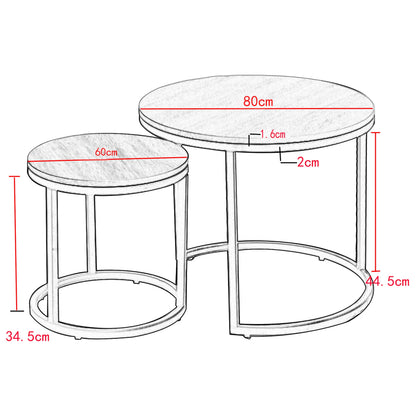 Table basse Luc — finition blanche, bois, marbre, métal