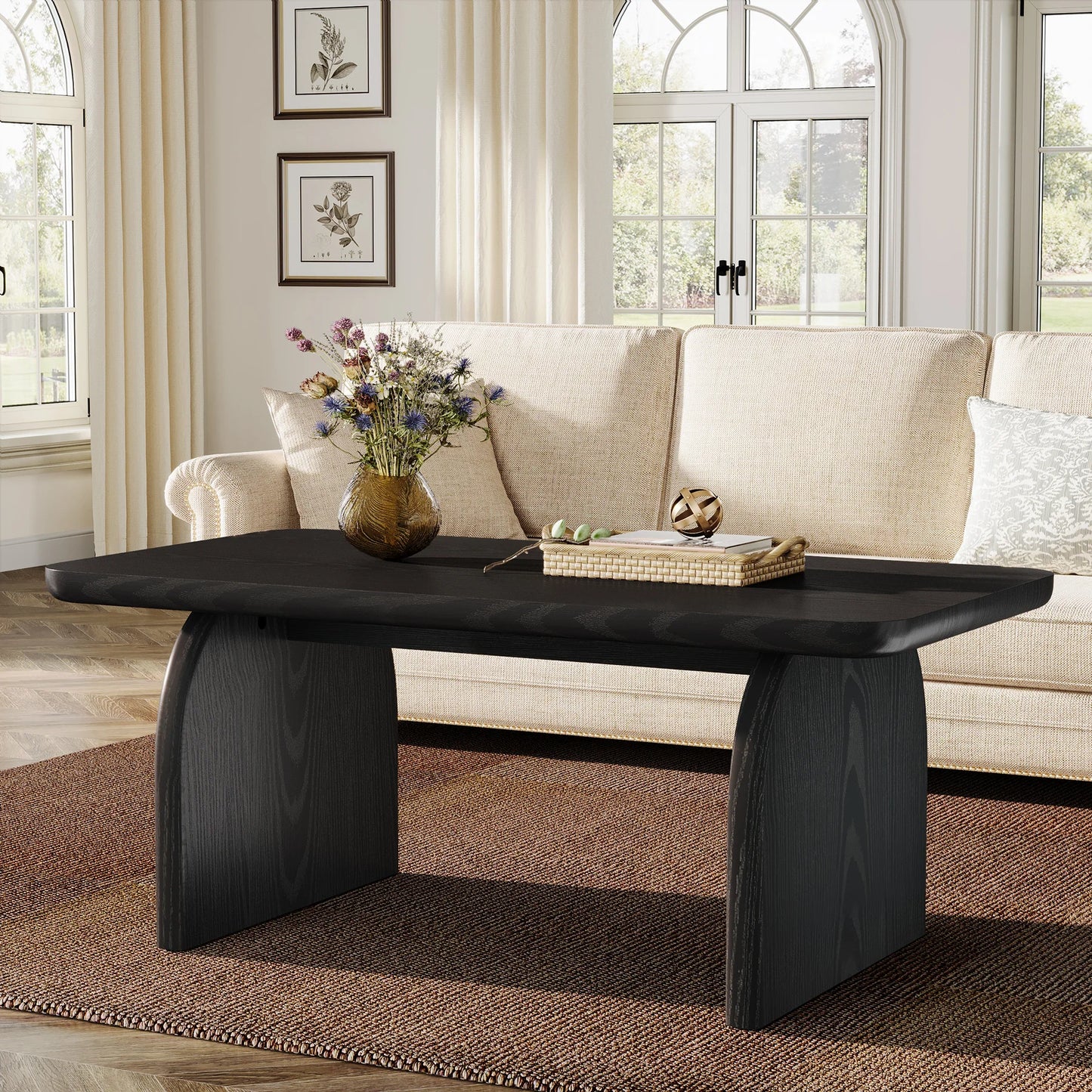 Table basse Adrien — bois, style rustique, rectangulaire