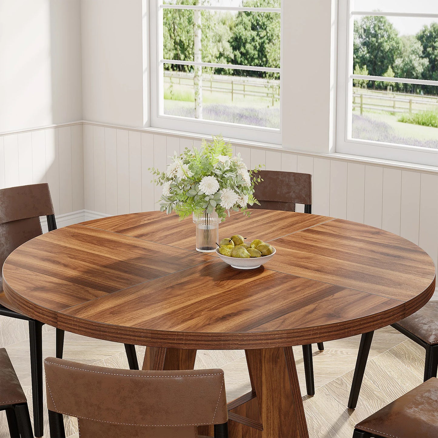 Table de salle à manger Stéphane — métal, ronde