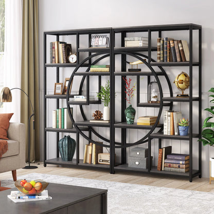 Bibliothèque Nathan — style industriel, rangement intégré, 5 niveaux, étagères ouvertes