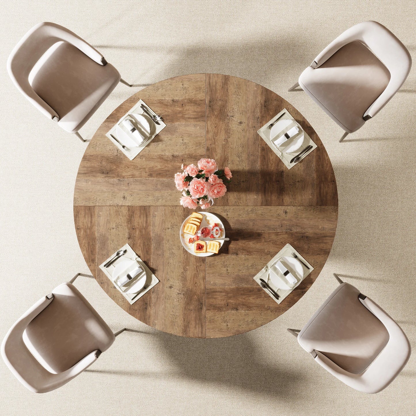 Table de salle à manger Jacinthe — finition noir, métal, ronde