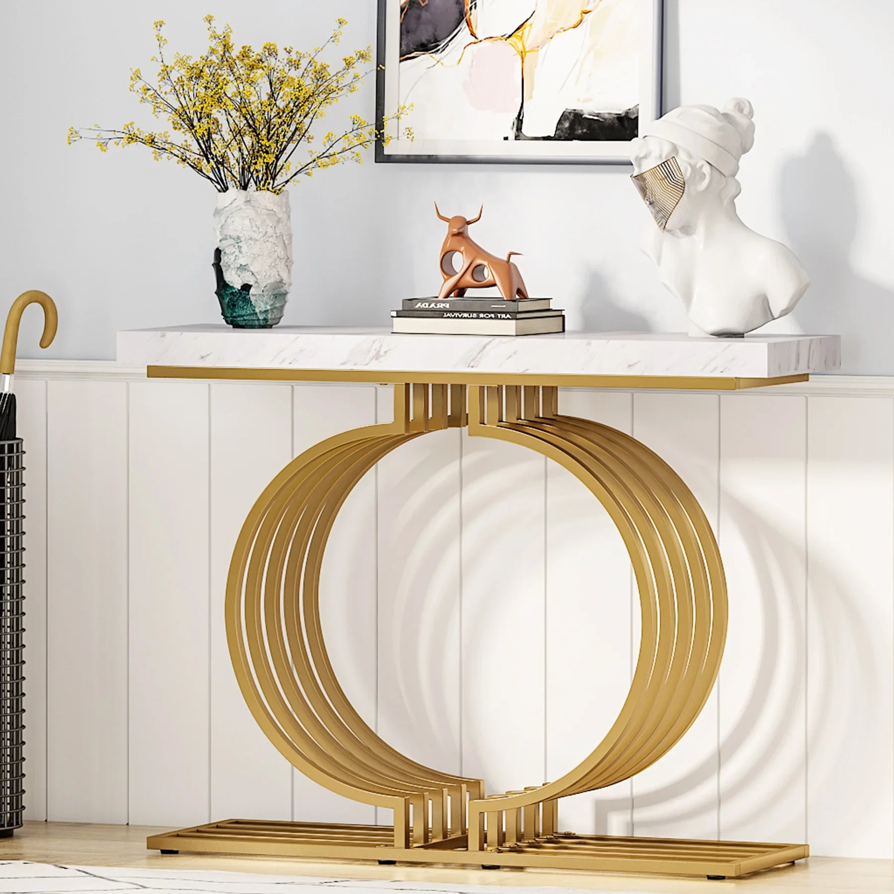 Console Maxime — finition dorée, design contemporain