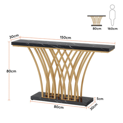 Console Priscille — finition dorée, métal, design contemporain