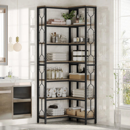 Bibliothèque Hadrien — métal, design contemporain, rangement intégré, 7 niveaux