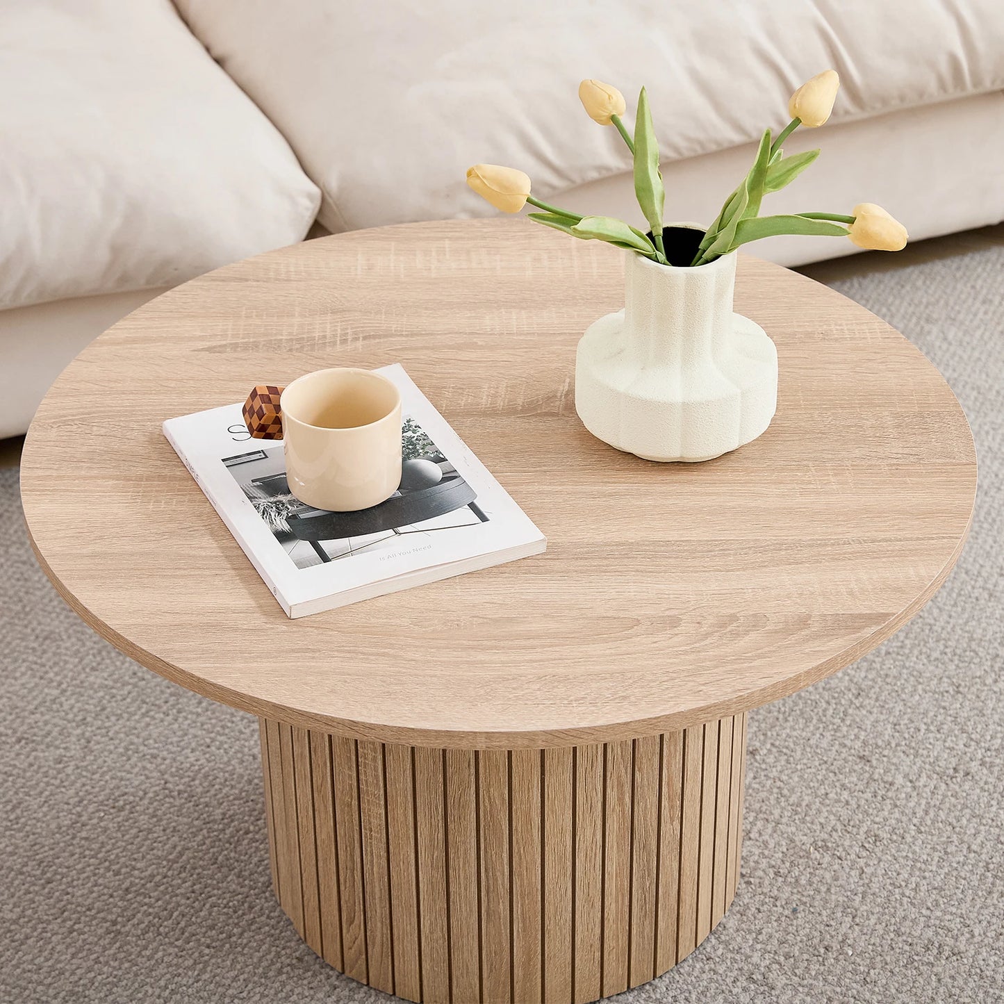 Table basse Prosper — bois, ronde