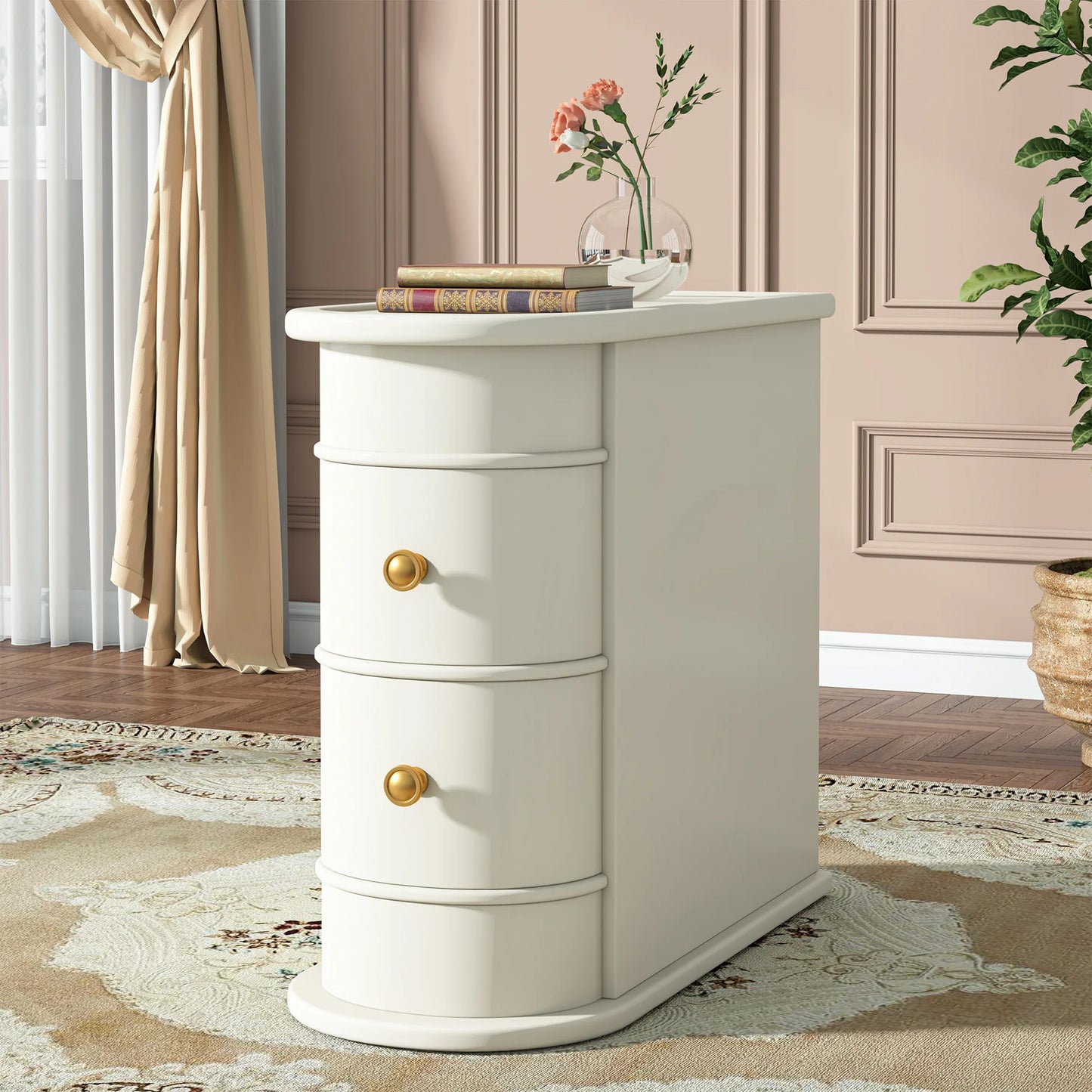 Table d'appoint Manon — bois massif, ronde