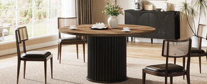 Table de salle à manger Jacinthe — finition noir, métal, ronde