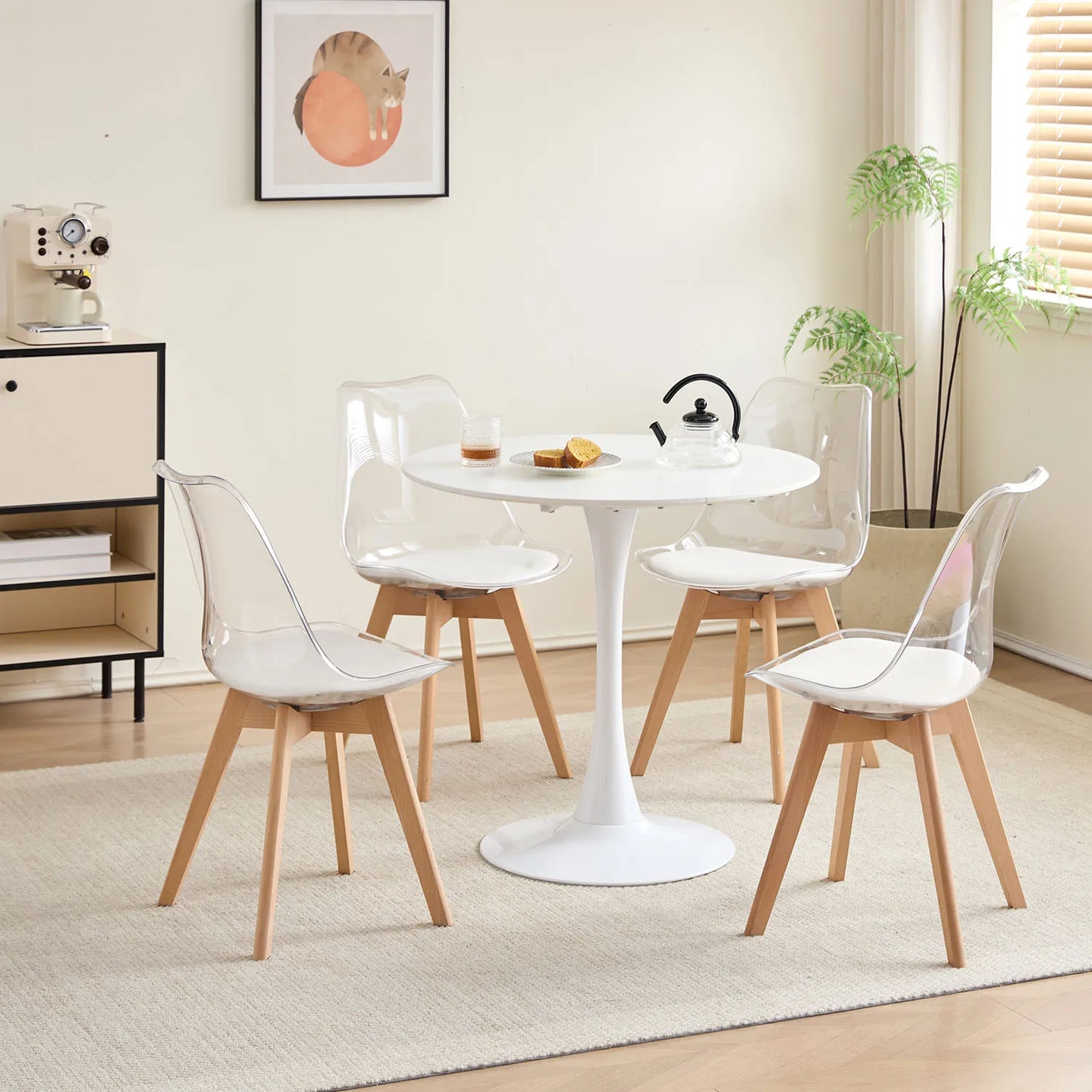 Chaise Aude — finition blanche, bois