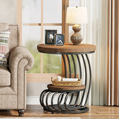 Table d'appoint Pénélope — finition dorée, marbre, design contemporain, rangement intégré