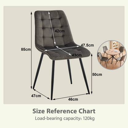 Chaise Florence — velours, métal, design contemporain, lot de 6