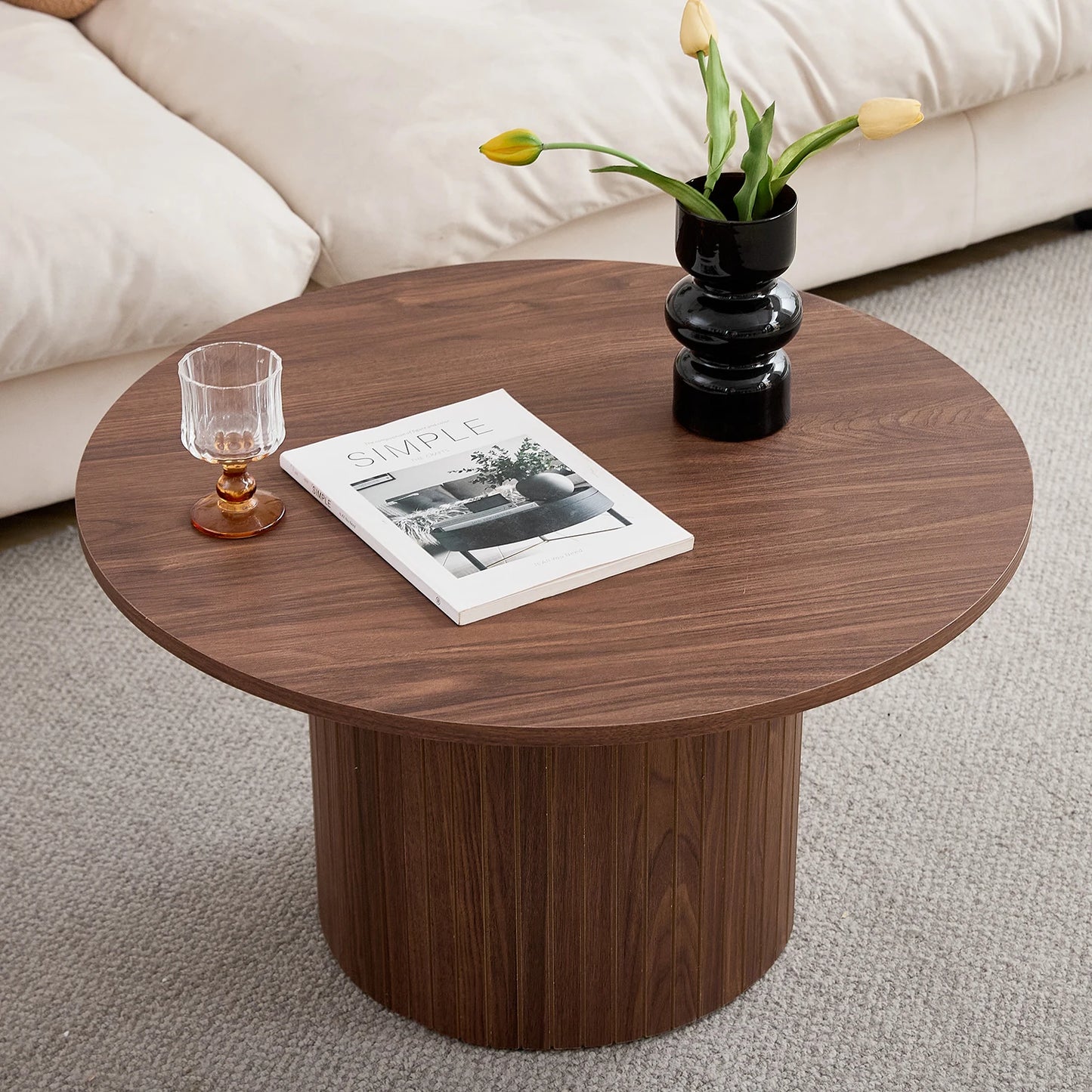 Table basse Prosper — bois, ronde