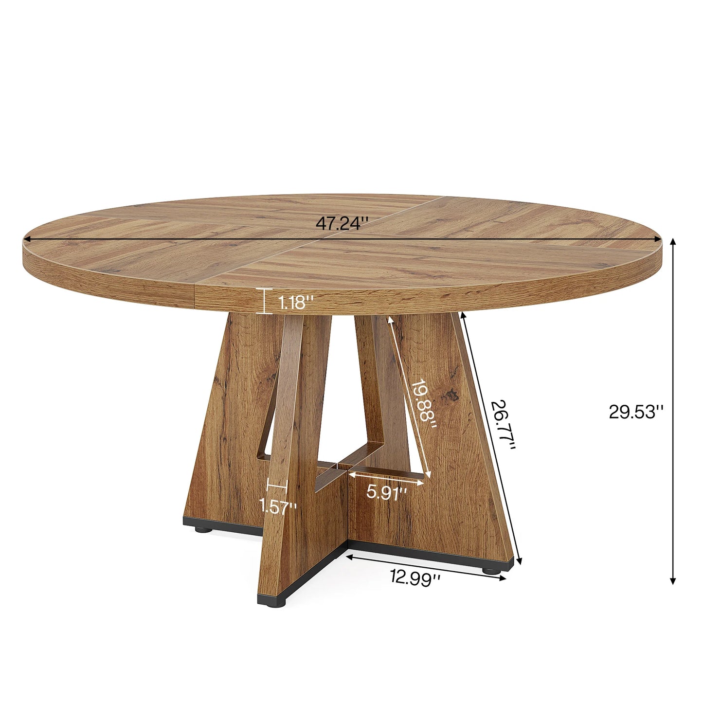 Table de salle à manger Stéphane — métal, ronde