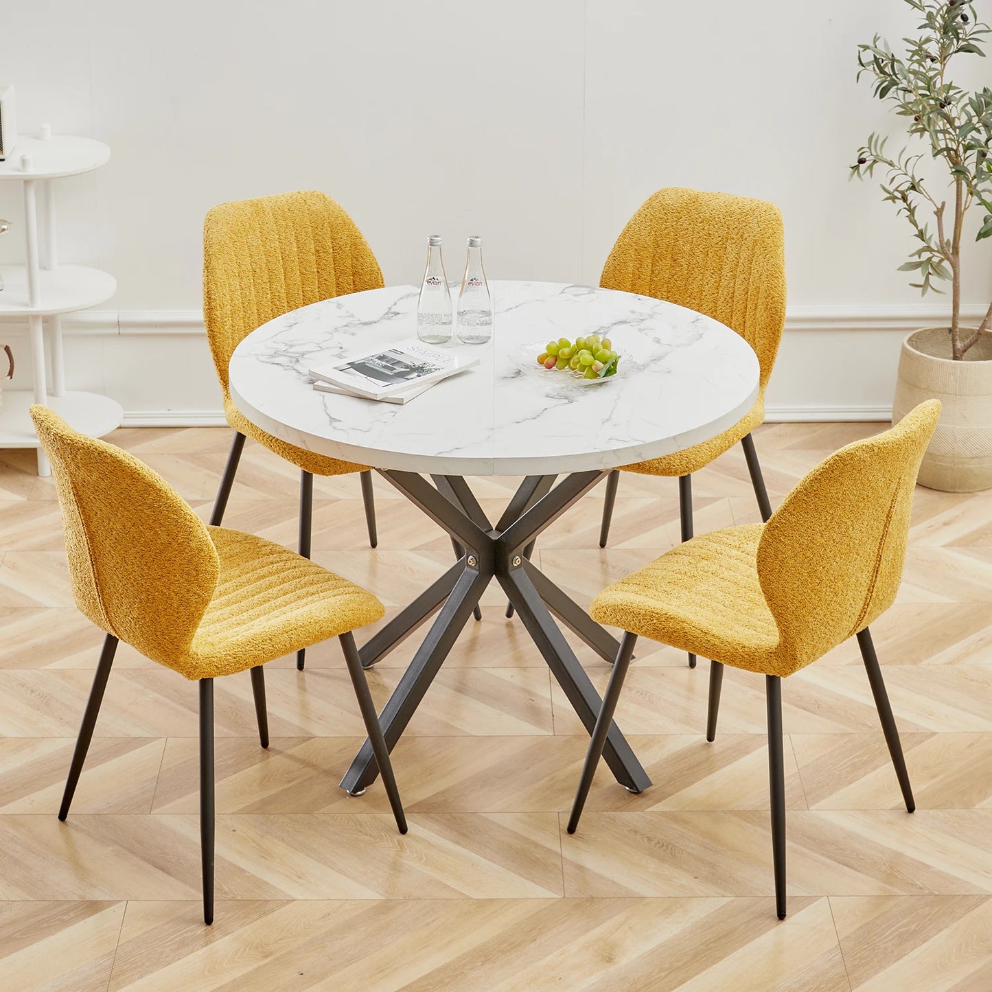 Table de salle à manger Julien — marbre, design contemporain, ronde