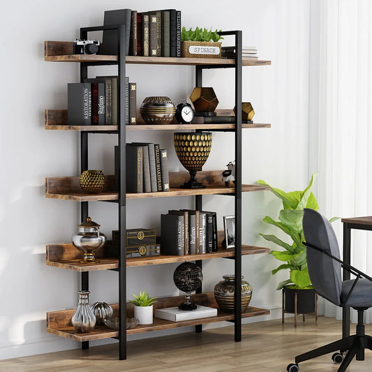 Bibliothèque Ambroise — métal, style industriel, rangement intégré, 5 niveaux