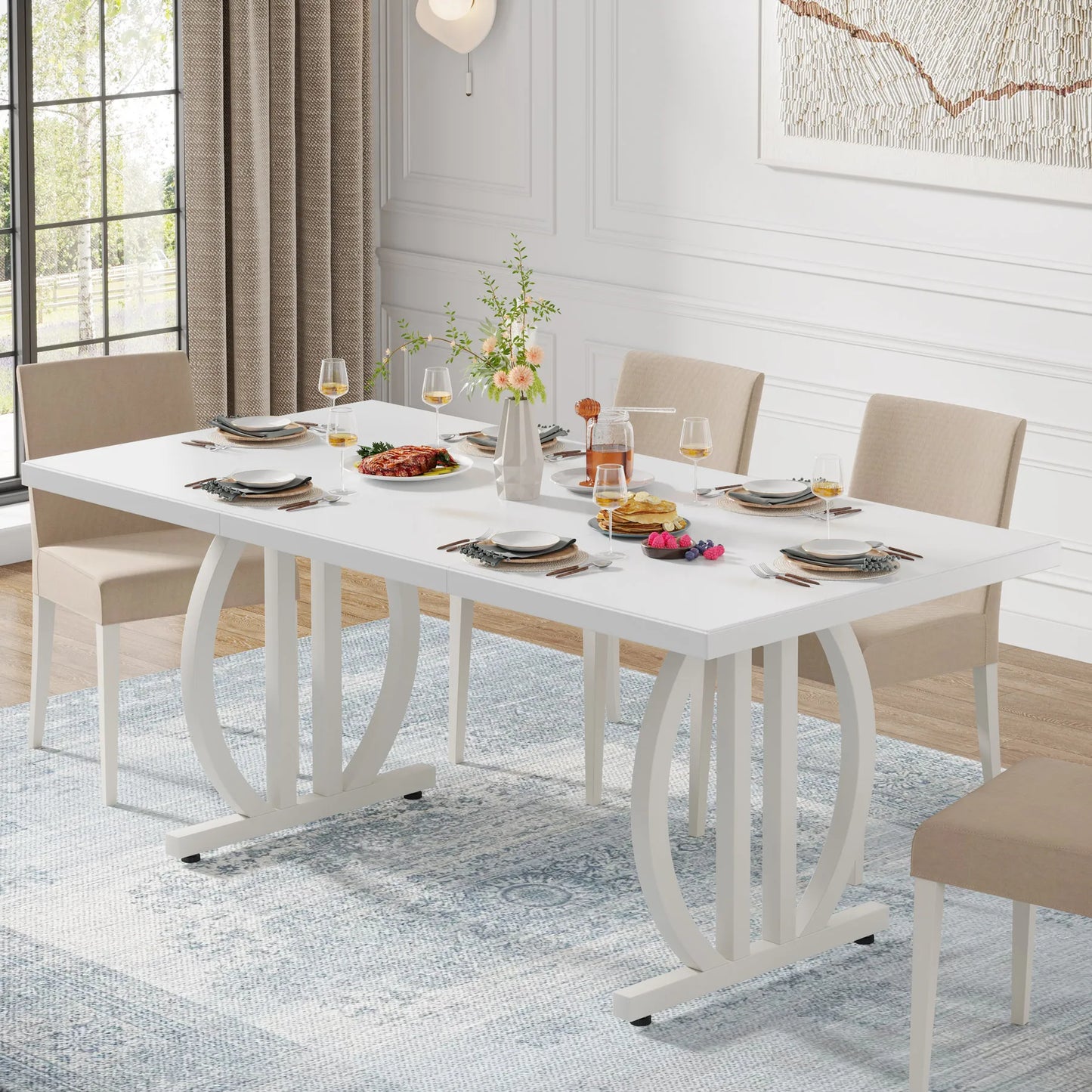 Table de salle à manger Hugo — métal, style industriel