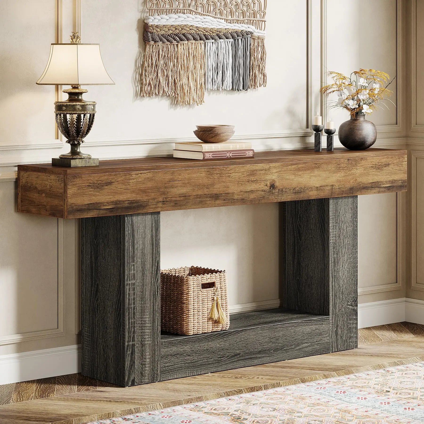 Console Laetitia — bois, 2 niveaux