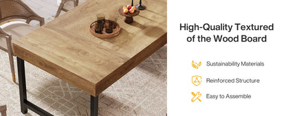 Table de salle à manger Wilfried — métal, style industriel, rectangulaire