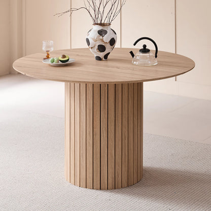 Table de salle à manger Rodolphe — bois, style nordique, ronde