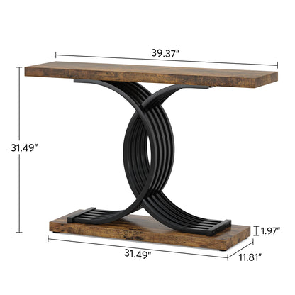 Console Axel — finition dorée, bois, marbre, métal
