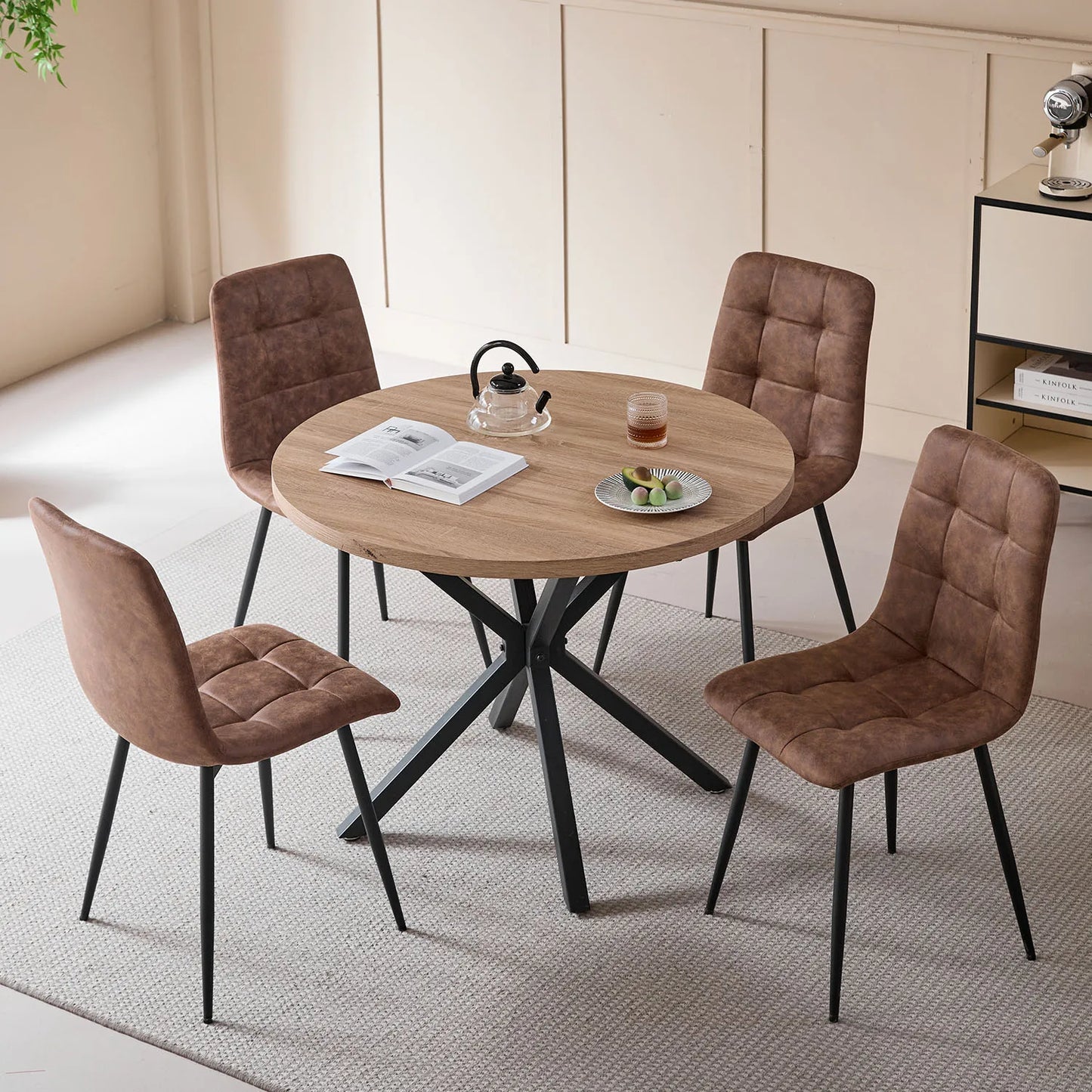 Chaise Armand — velours, métal, style rétro
