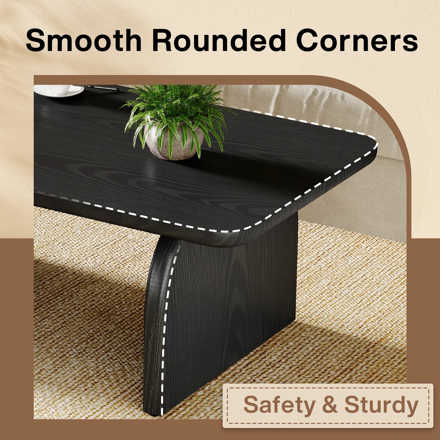 Table basse Adrien — bois, style rustique, rectangulaire