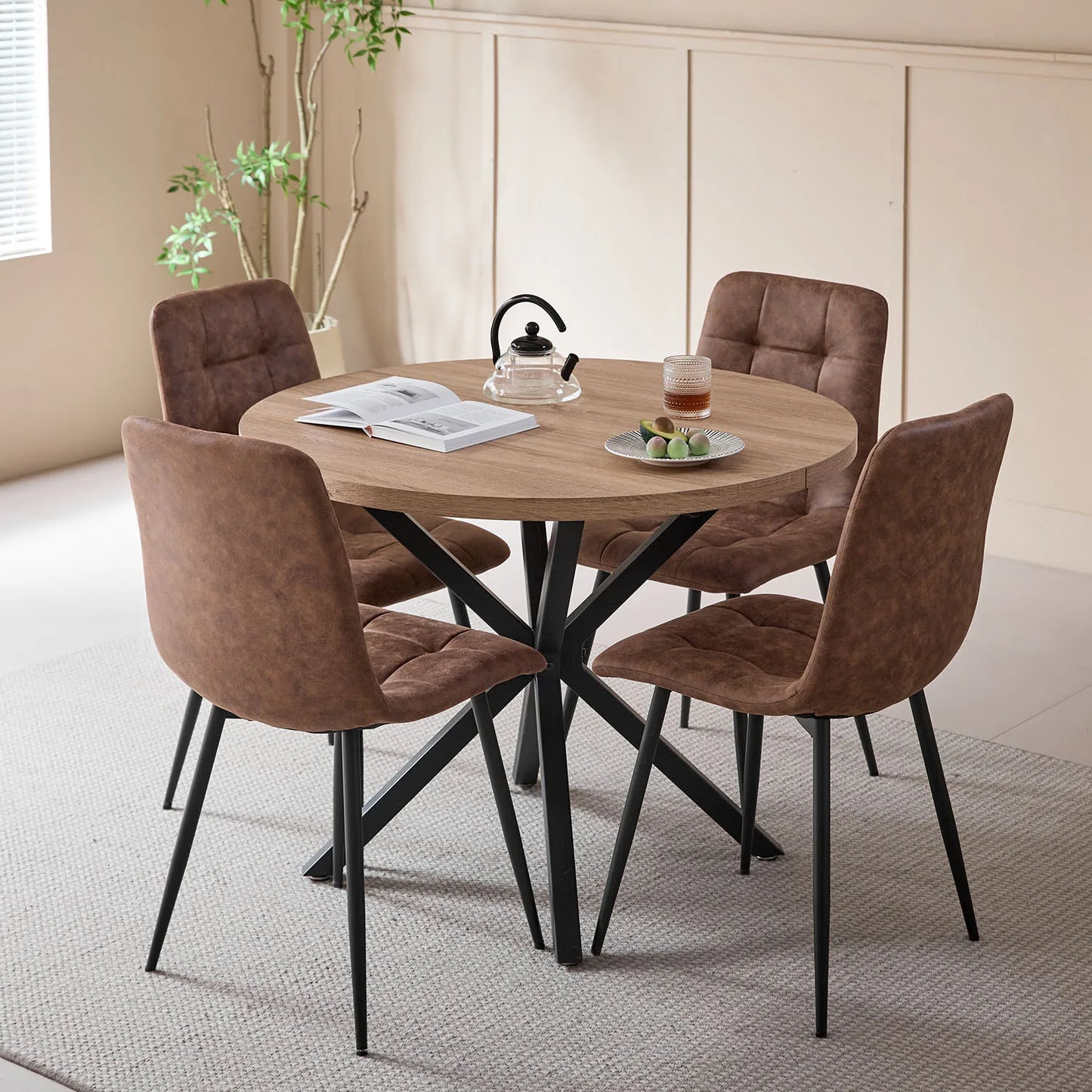 Chaise Armand — velours, métal, style rétro