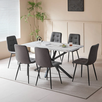 Table de salle à manger Thérèse — marbre, rectangulaire